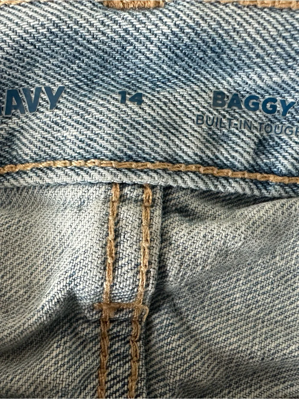 Old Navy Boys Baggy Jeans Blue Light Wash Size 14 Adjustable Waist